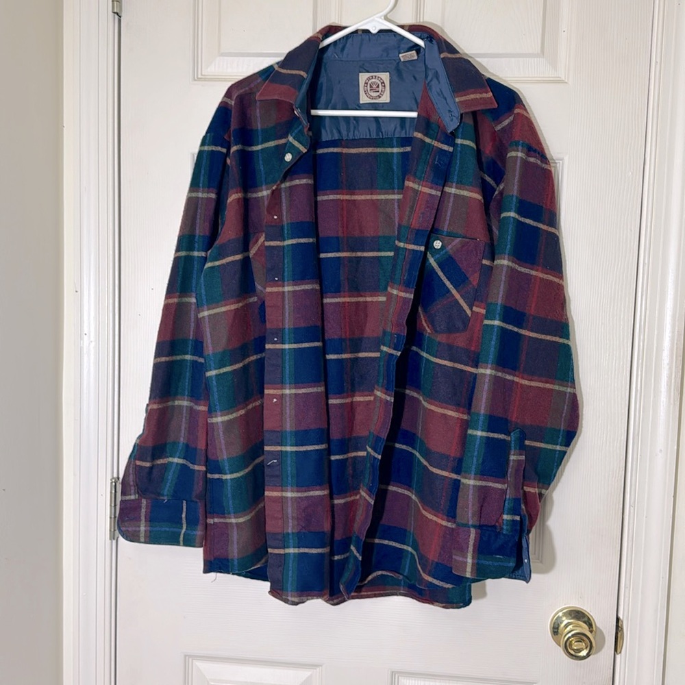 Authentic Windsor Red & Blue Plaid Shirt Size XL